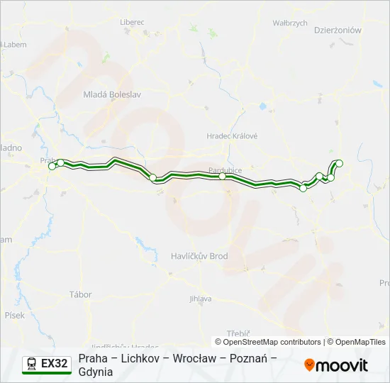 EX32 Train Line Map