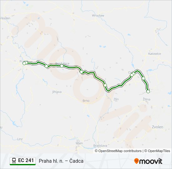 Поезд EC 241: карта маршрута