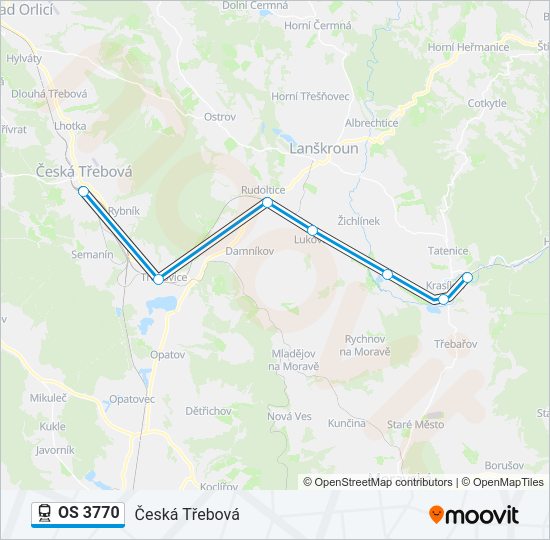 Поезд OS 3770: карта маршрута