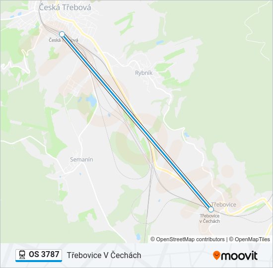 Поезд OS 3787: карта маршрута