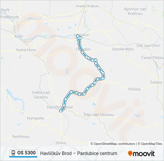 Поезд OS 5300: карта маршрута