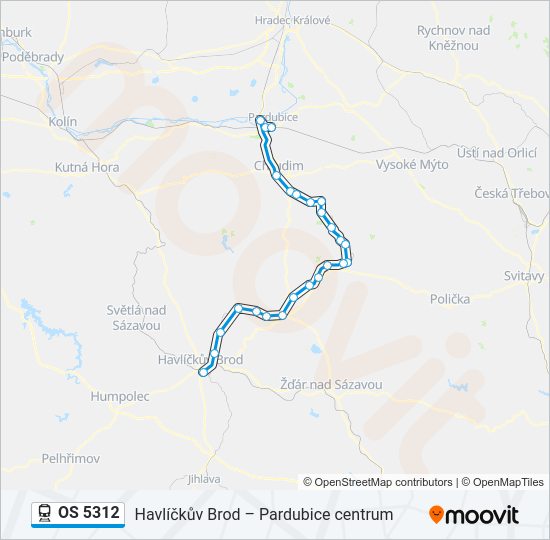 Поезд OS 5312: карта маршрута