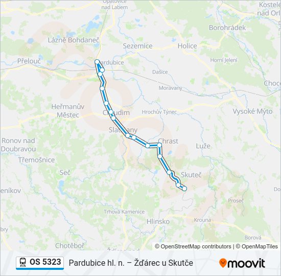 Поезд OS 5323: карта маршрута