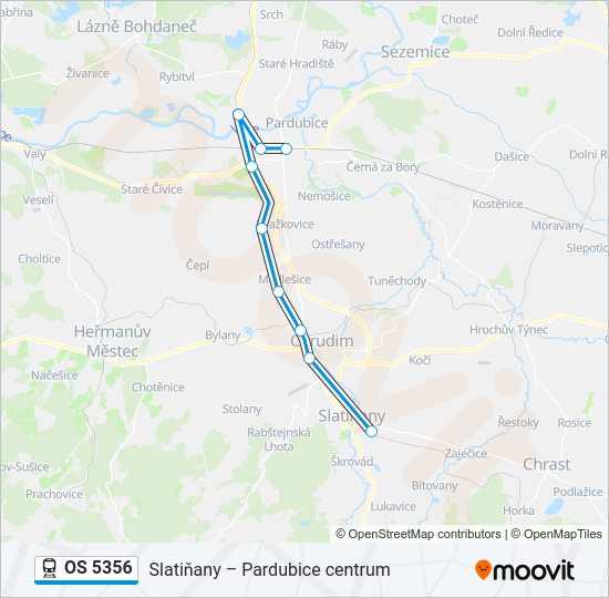 Поезд OS 5356: карта маршрута