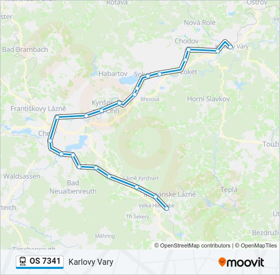 Поезд OS 7341: карта маршрута
