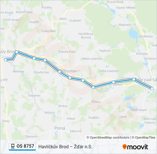 OS 8757 Train Line Map