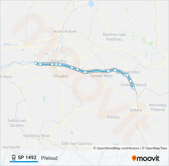 Поезд SP 1492: карта маршрута