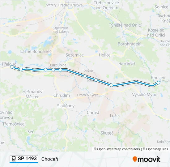Поезд SP 1493: карта маршрута