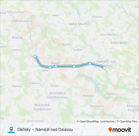 Поезд OS 14833: карта маршрута