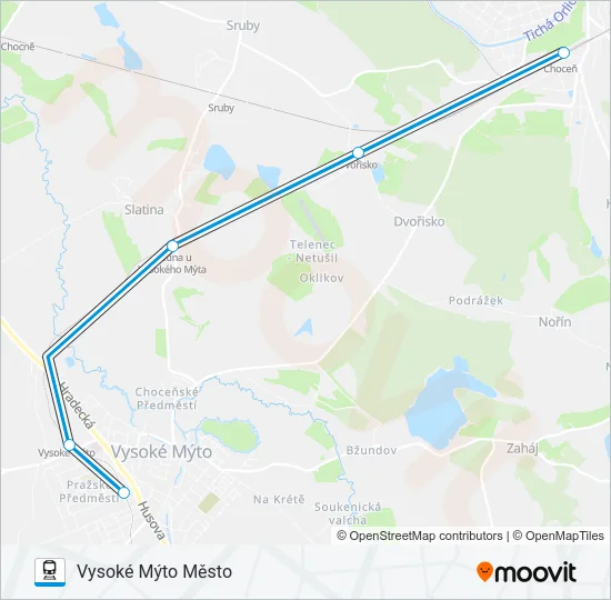 Поезд OS 15034: карта маршрута