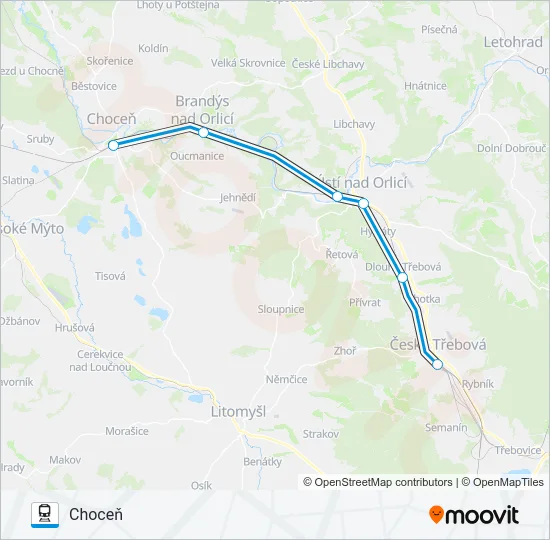 Поезд OS 15038: карта маршрута