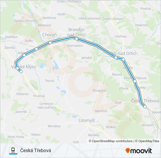 Поезд OS 15057: карта маршрута