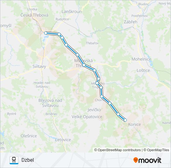 Поезд OS 24747: карта маршрута