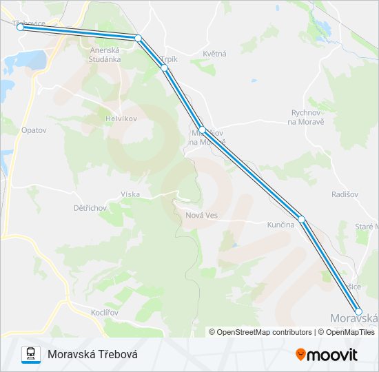 Поезд OS 24751: карта маршрута