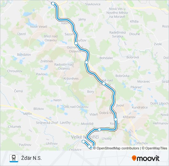 Поезд OS 24904: карта маршрута