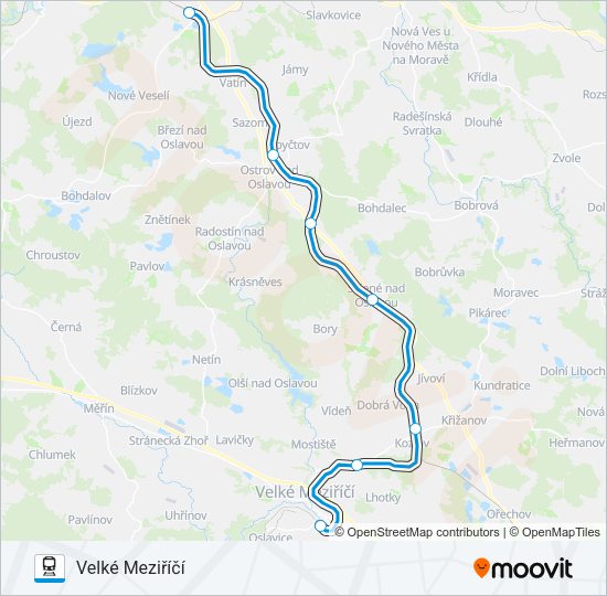 Поезд OS 24921: карта маршрута