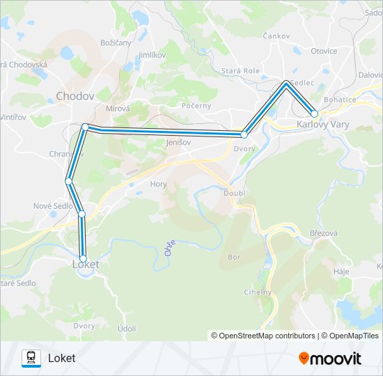 Поезд OS 27102: карта маршрута
