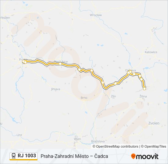 RJ 1003 Train Line Map