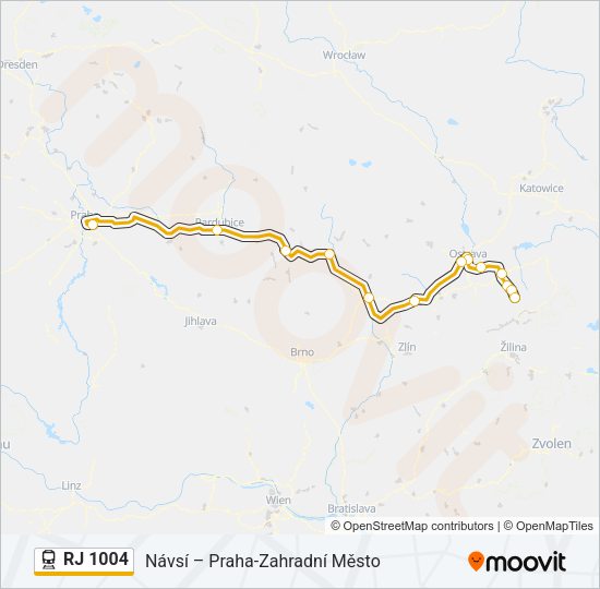 RJ 1004 Train Line Map
