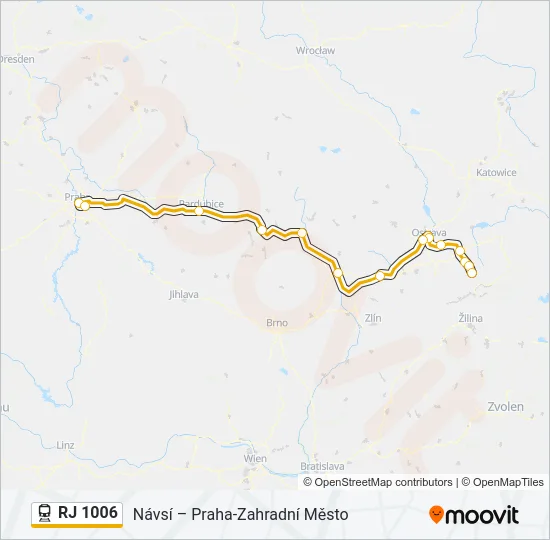RJ 1006 Train Line Map
