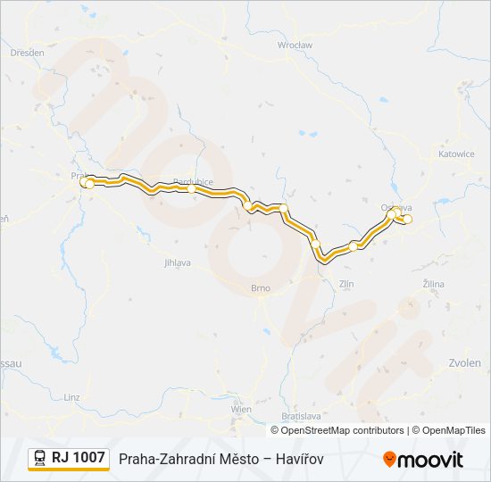 RJ 1007 Train Line Map