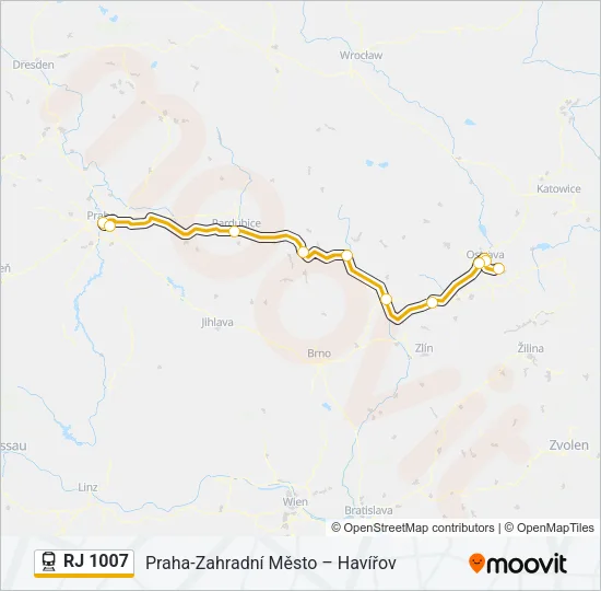 RJ 1007 Train Line Map