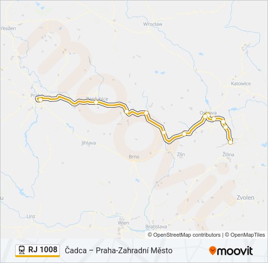 RJ 1008 Train Line Map
