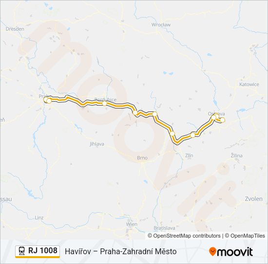 RJ 1008 Train Line Map