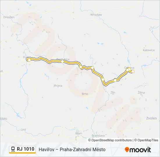 RJ 1010 Train Line Map