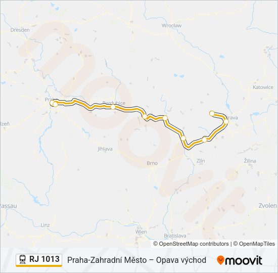 RJ 1013 Train Line Map