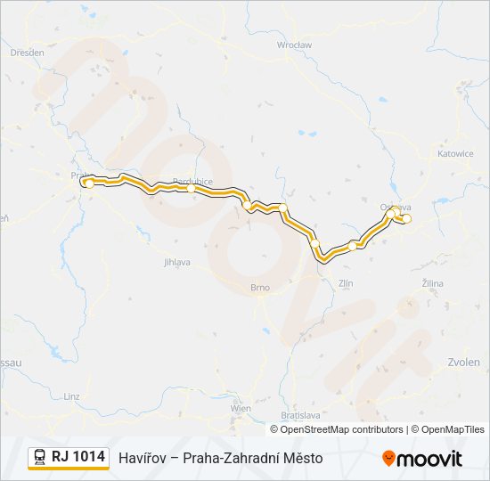 RJ 1014 Train Line Map