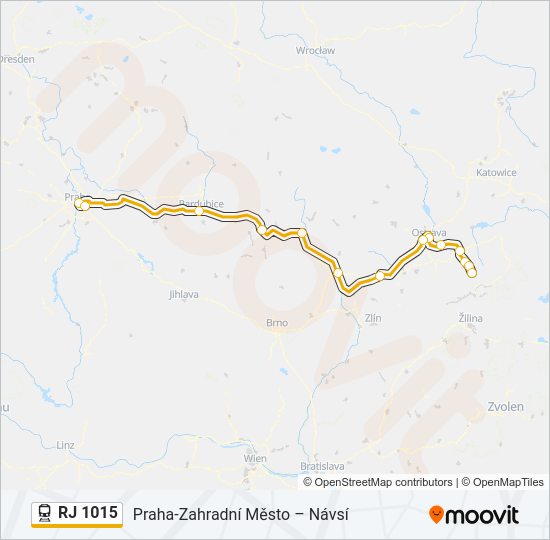 RJ 1015 Train Line Map
