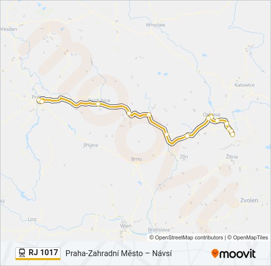 RJ 1017 Train Line Map