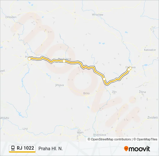 RJ 1022 Train Line Map