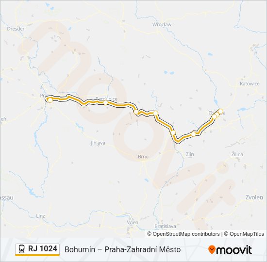 RJ 1024 Train Line Map