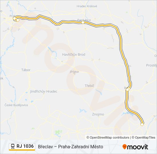 RJ 1036 Train Line Map