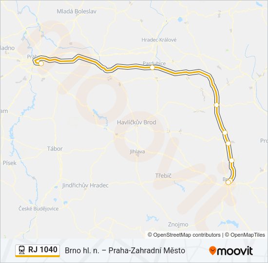 RJ 1040 Train Line Map