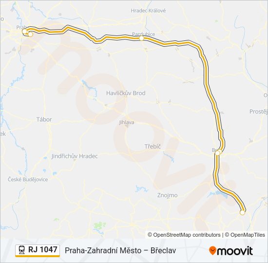 RJ 1047 Train Line Map