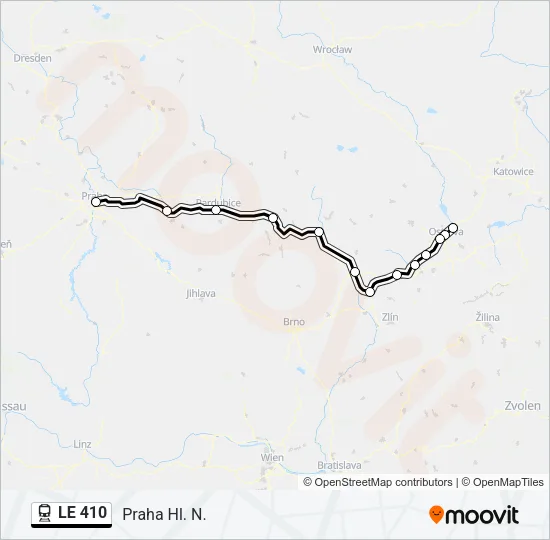 Поезд LE 410: карта маршрута