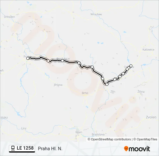 Поезд LE 1258: карта маршрута