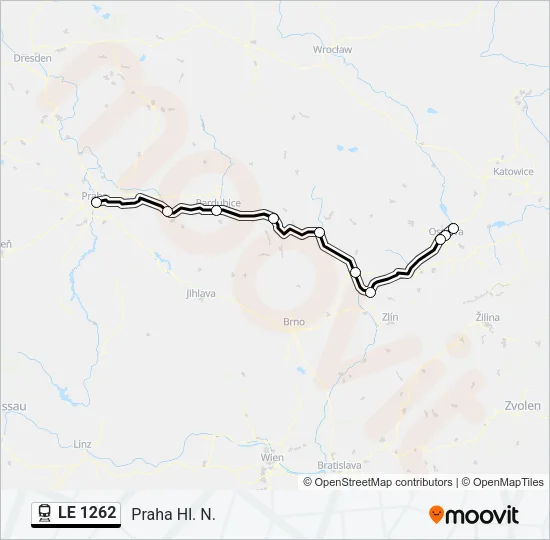 Поезд LE 1262: карта маршрута