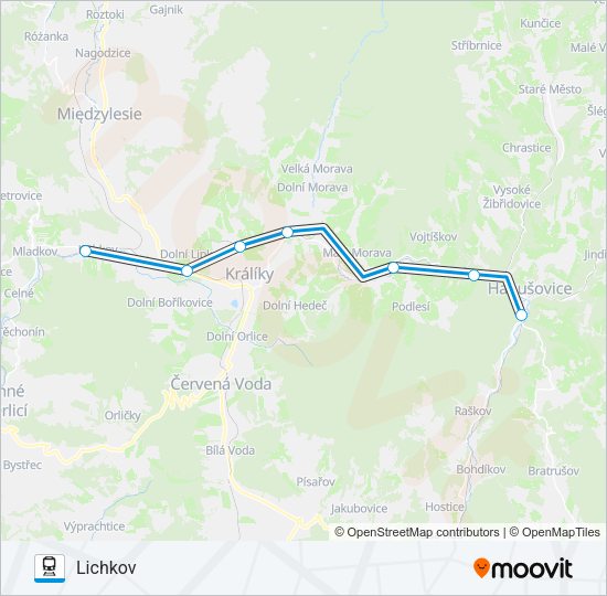 Поезд OS 20502: карта маршрута