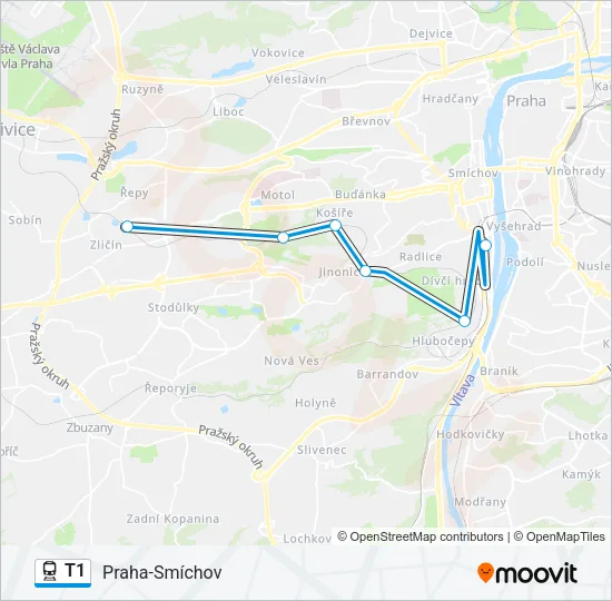 T1 Train Line Map