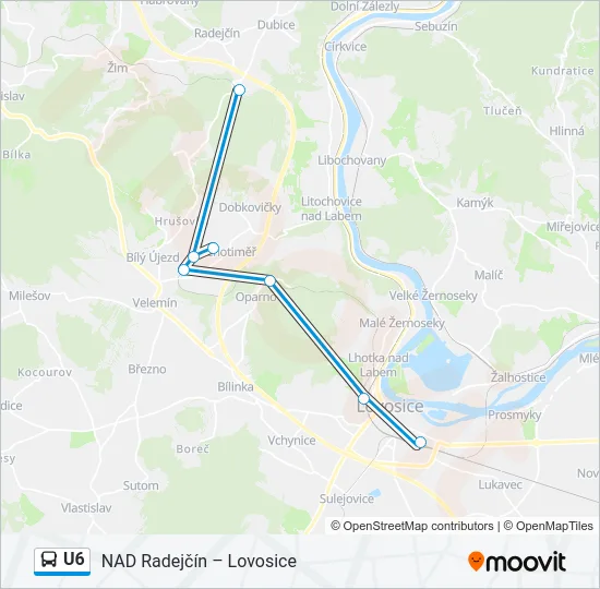 U6 Bus Line Map