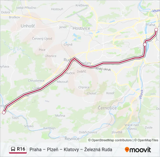 R16 Bus Line Map