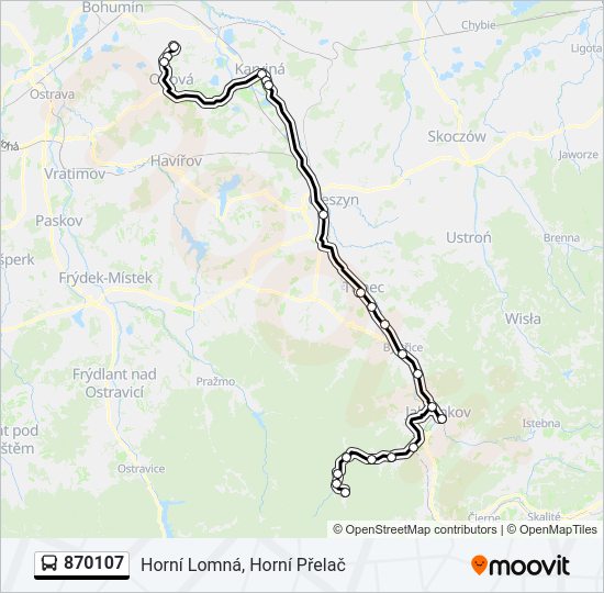 Автобус 870107: карта маршрута