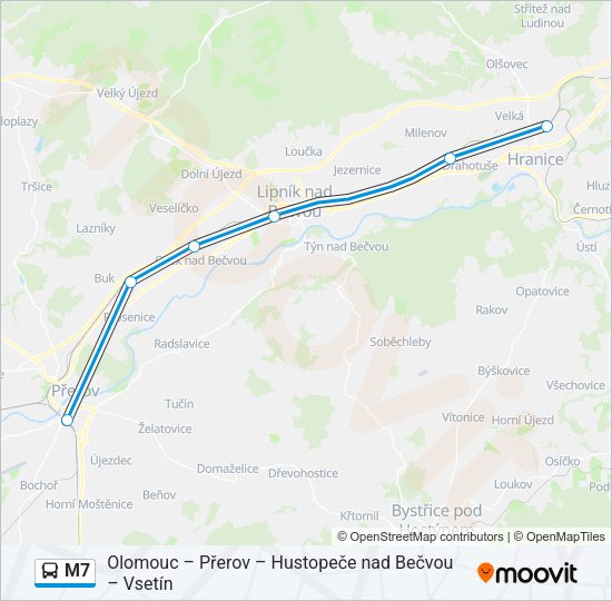 M7 Bus Line Map