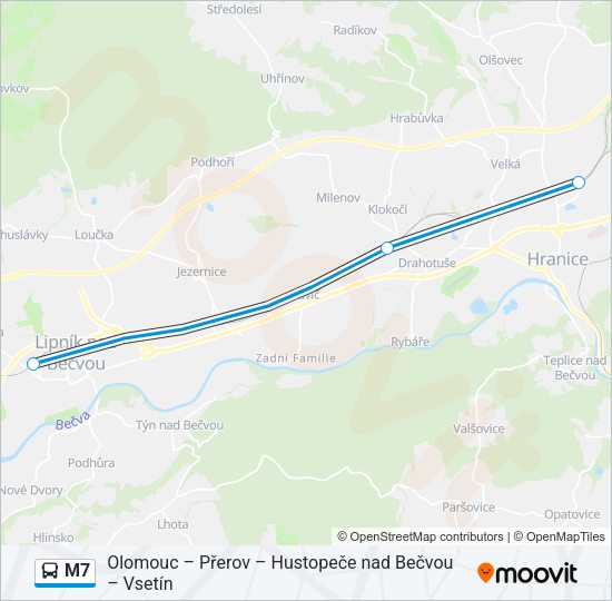 M7 Bus Line Map