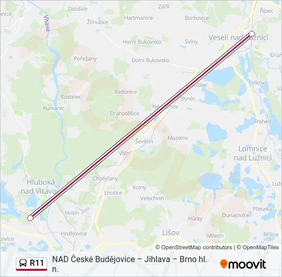 R11 Bus Line Map