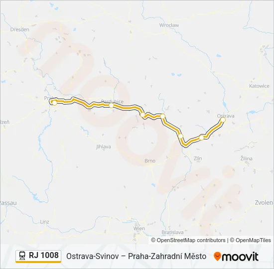 RJ 1008 Train Line Map